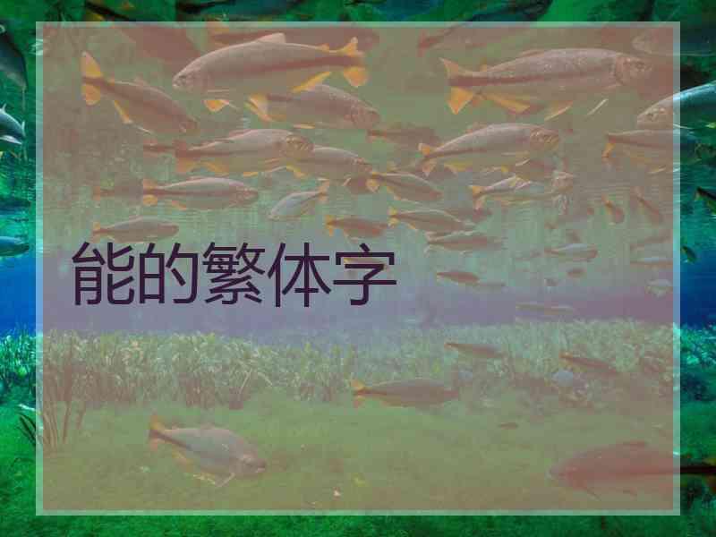 能的繁体字