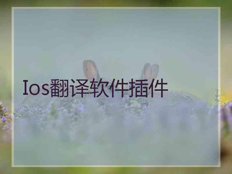 Ios翻译软件插件