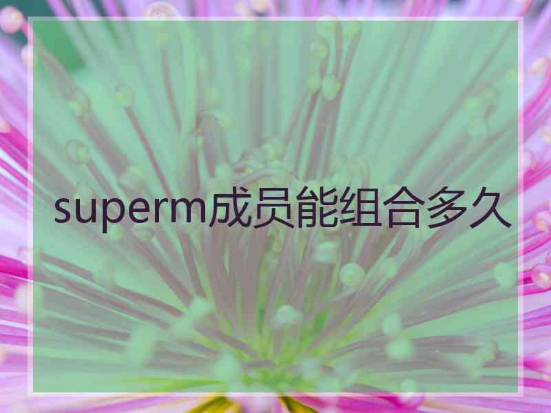 superm成员能组合多久