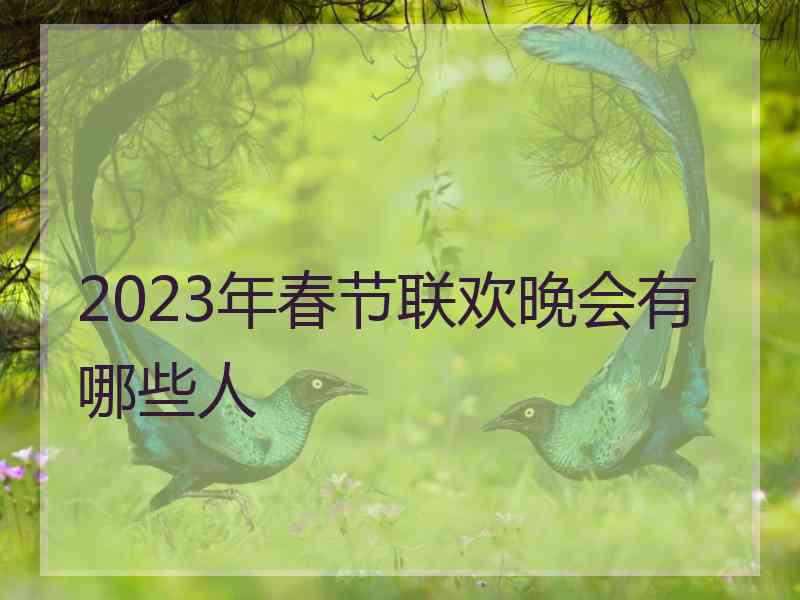 2023年春节联欢晚会有哪些人