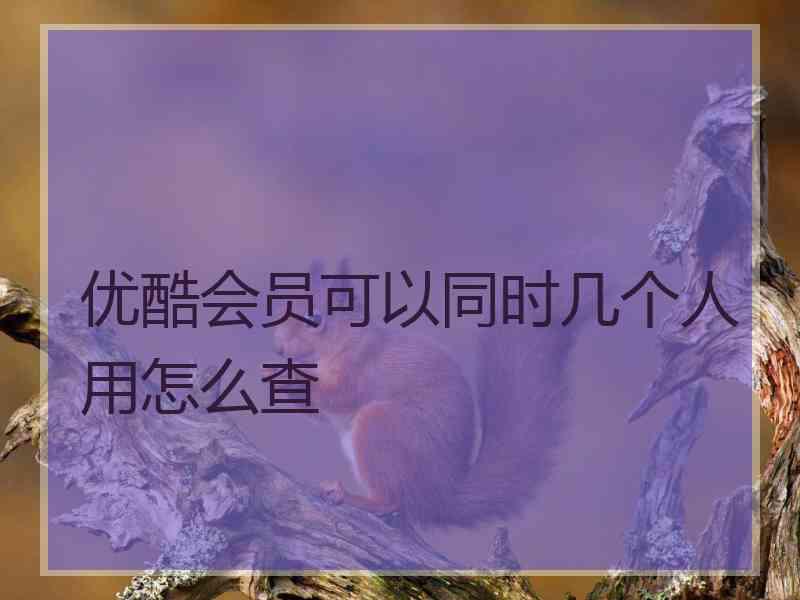 优酷会员可以同时几个人用怎么查