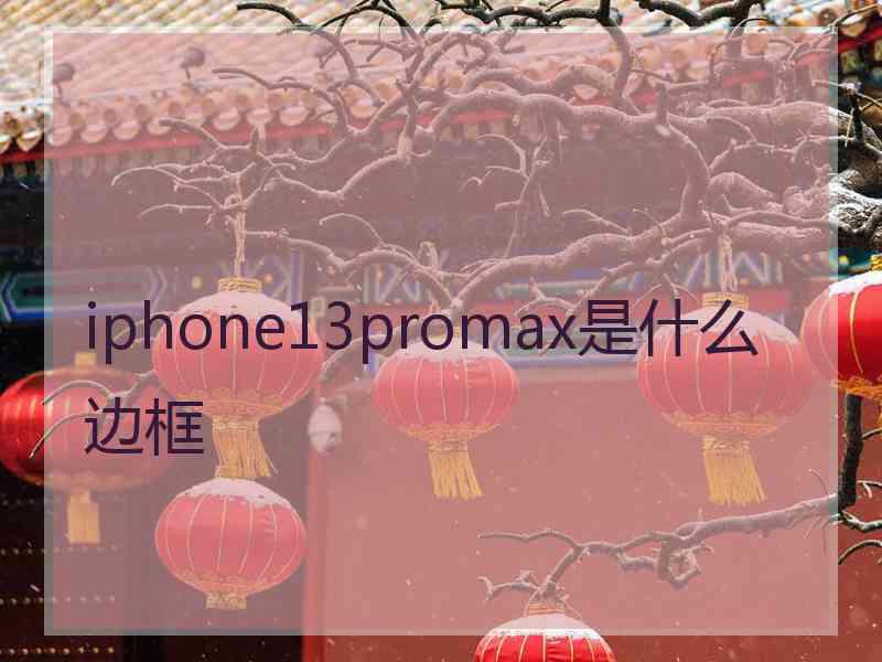 iphone13promax是什么边框