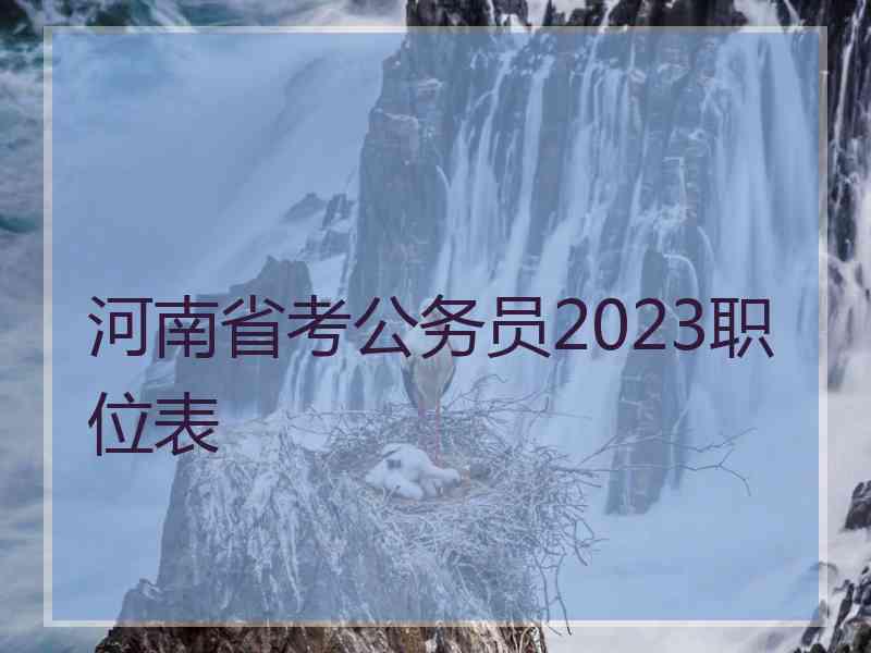 河南省考公务员2023职位表