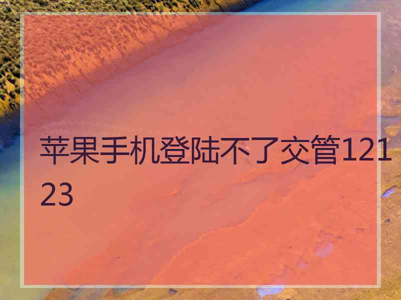 苹果手机登陆不了交管12123