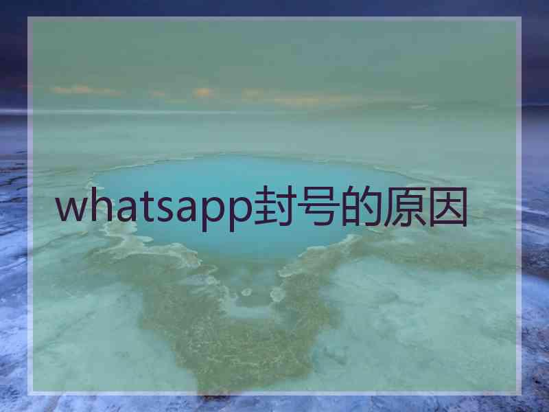 whatsapp封号的原因