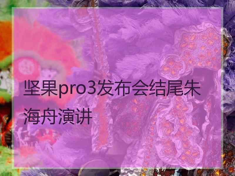 坚果pro3发布会结尾朱海舟演讲