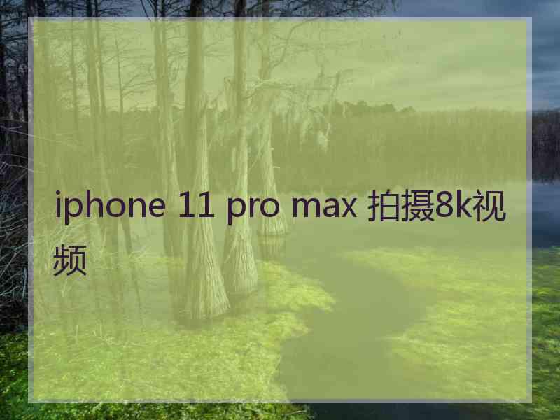 iphone 11 pro max 拍摄8k视频