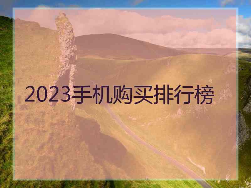 2023手机购买排行榜