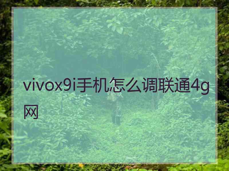 vivox9i手机怎么调联通4g网