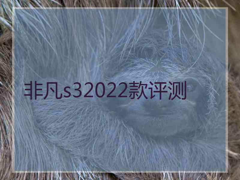 非凡s32022款评测