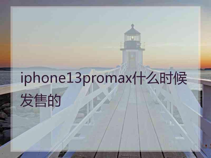 iphone13promax什么时候发售的