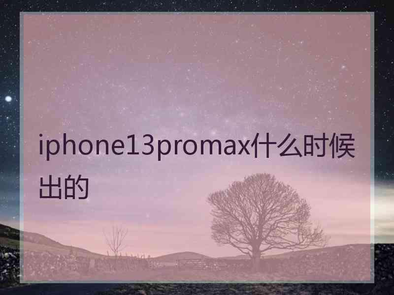 iphone13promax什么时候出的