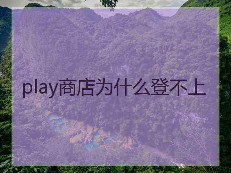 play商店为什么登不上