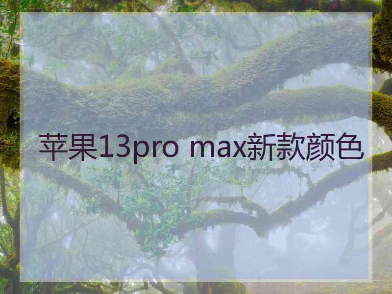 苹果13pro max新款颜色