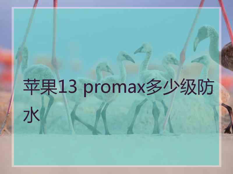 苹果13 promax多少级防水