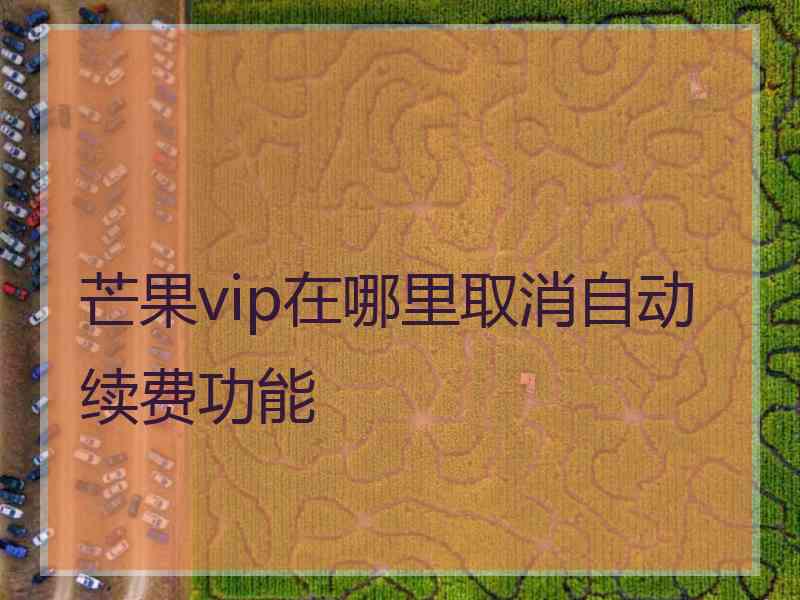 芒果vip在哪里取消自动续费功能