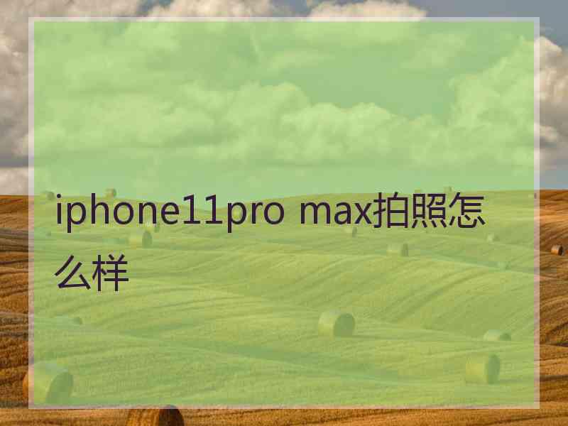 iphone11pro max拍照怎么样