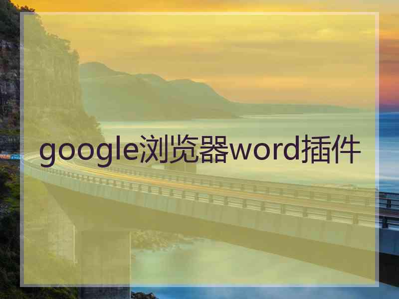 google浏览器word插件