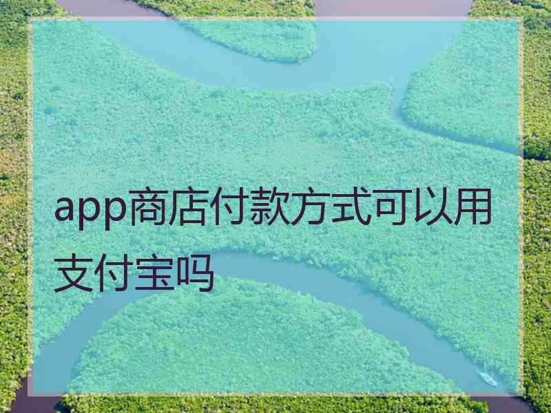 app商店付款方式可以用支付宝吗