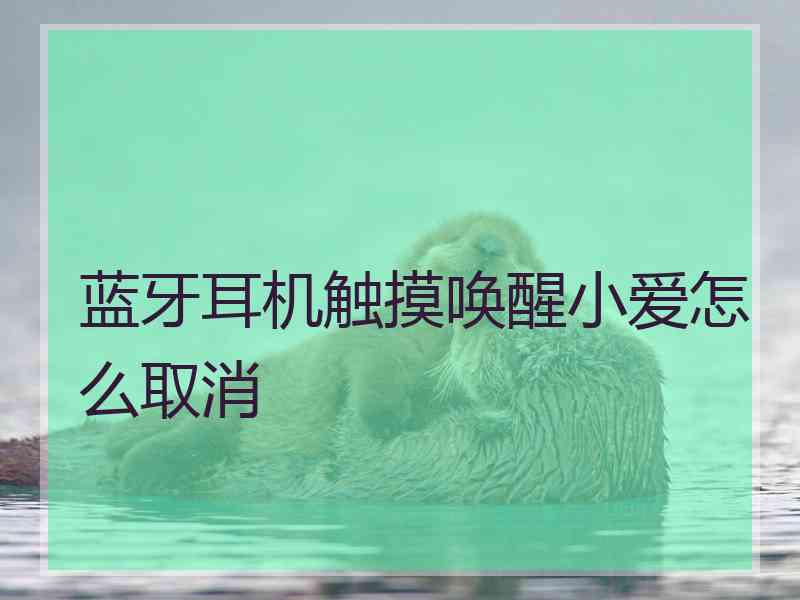 蓝牙耳机触摸唤醒小爱怎么取消