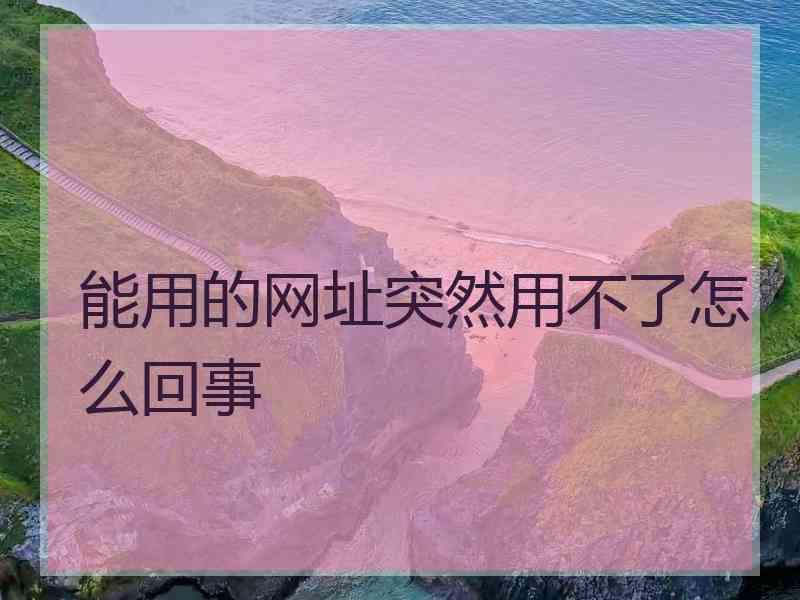 能用的网址突然用不了怎么回事