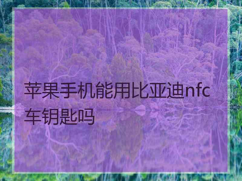 苹果手机能用比亚迪nfc车钥匙吗