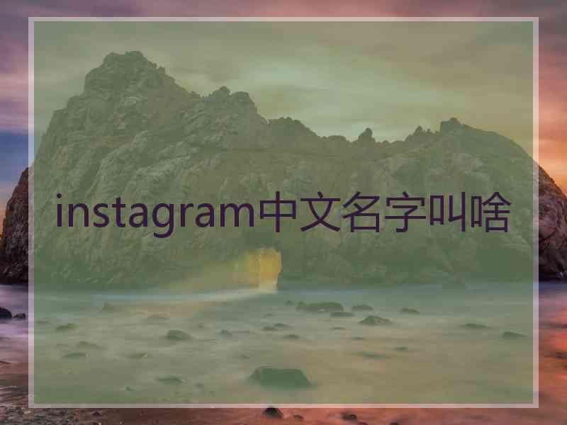 instagram中文名字叫啥