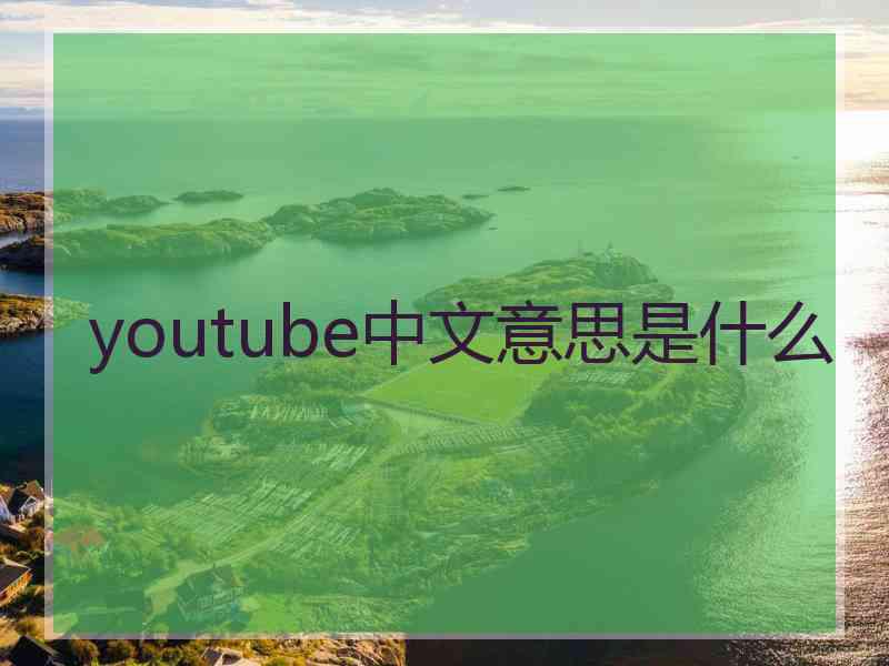 youtube中文意思是什么