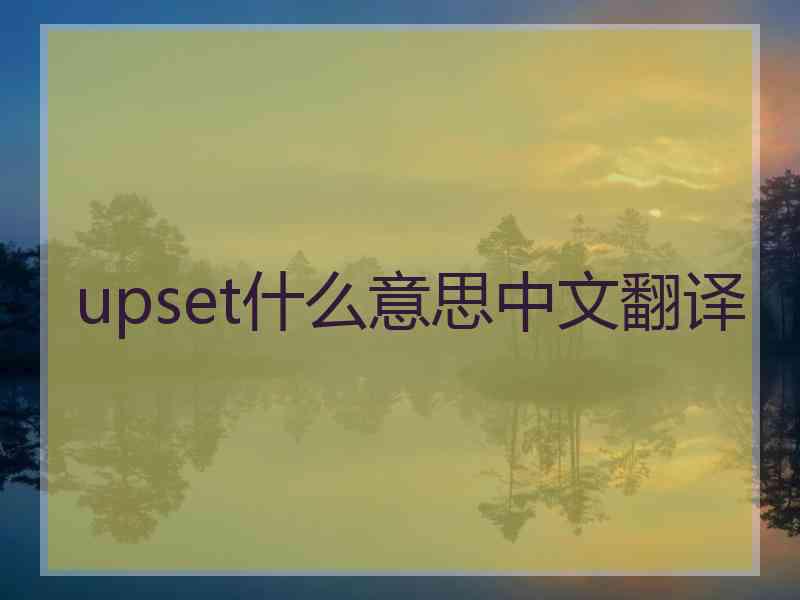 upset什么意思中文翻译