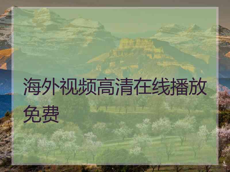 海外视频高清在线播放免费