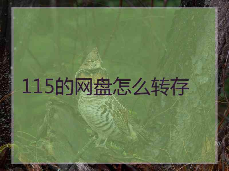 115的网盘怎么转存