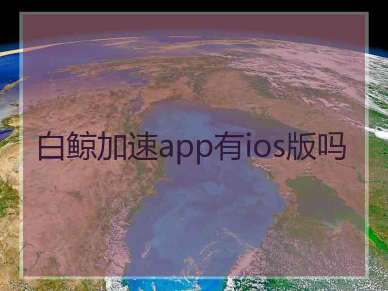 白鲸加速app有ios版吗