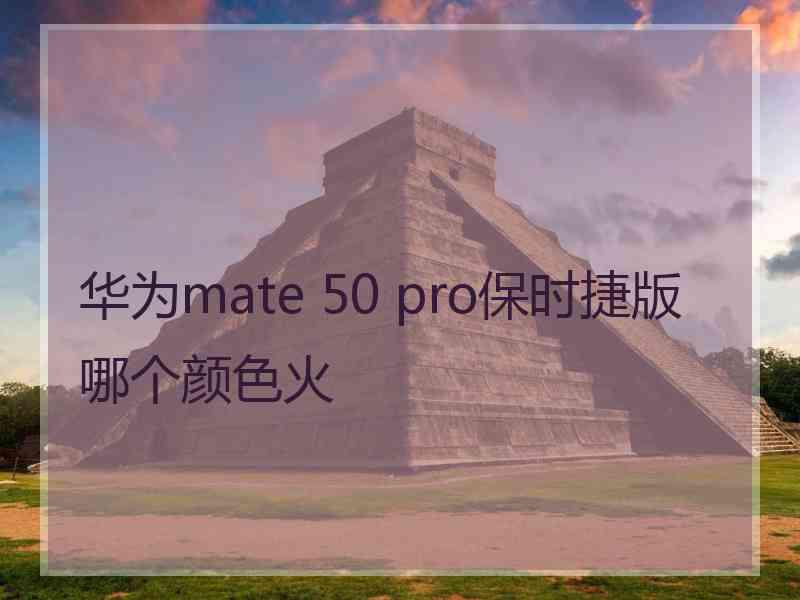 华为mate 50 pro保时捷版哪个颜色火