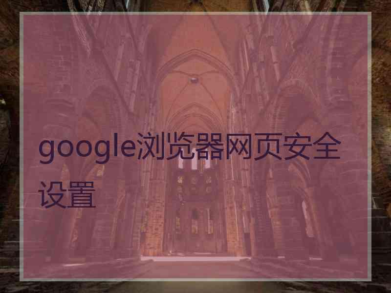 google浏览器网页安全设置