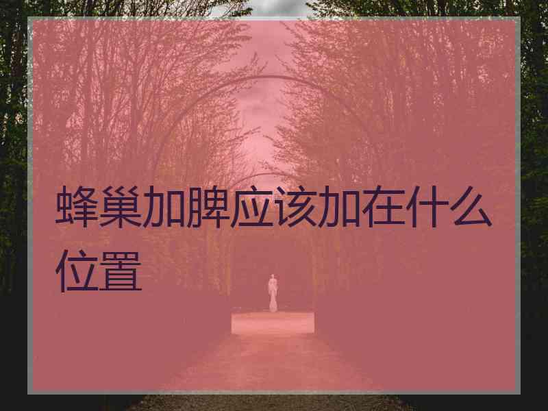 蜂巢加脾应该加在什么位置