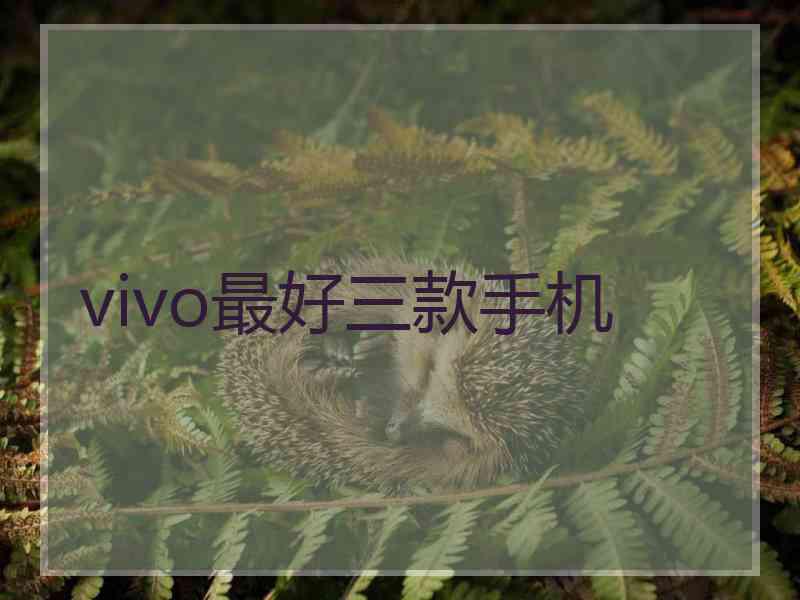 vivo最好三款手机