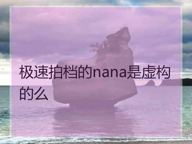 极速拍档的nana是虚构的么