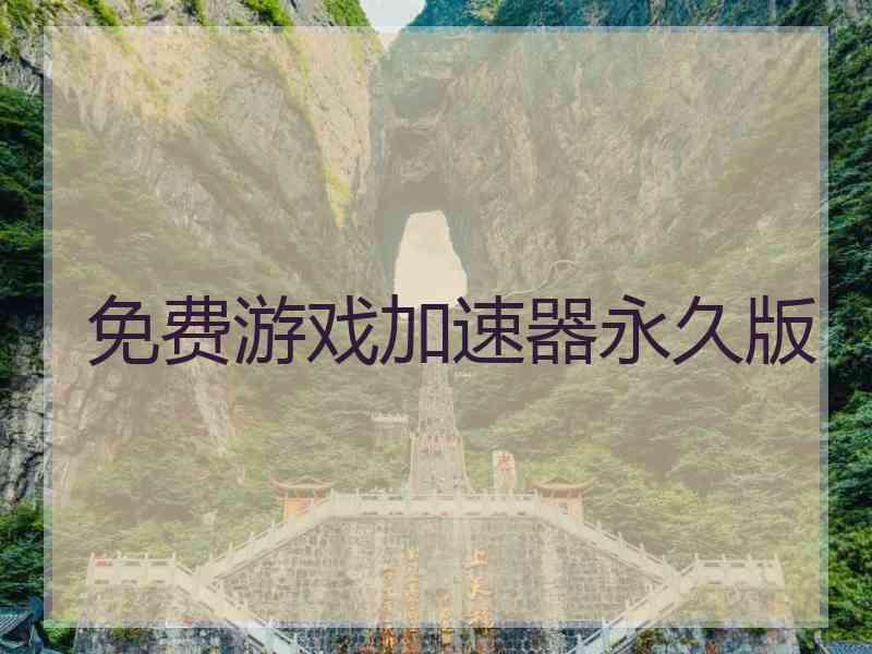 免费游戏加速器永久版