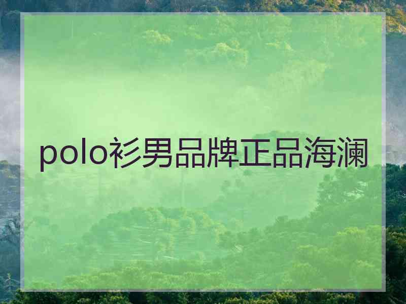 polo衫男品牌正品海澜