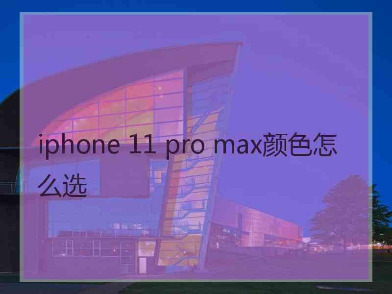 iphone 11 pro max颜色怎么选