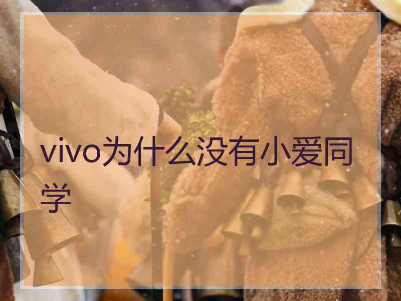 vivo为什么没有小爱同学