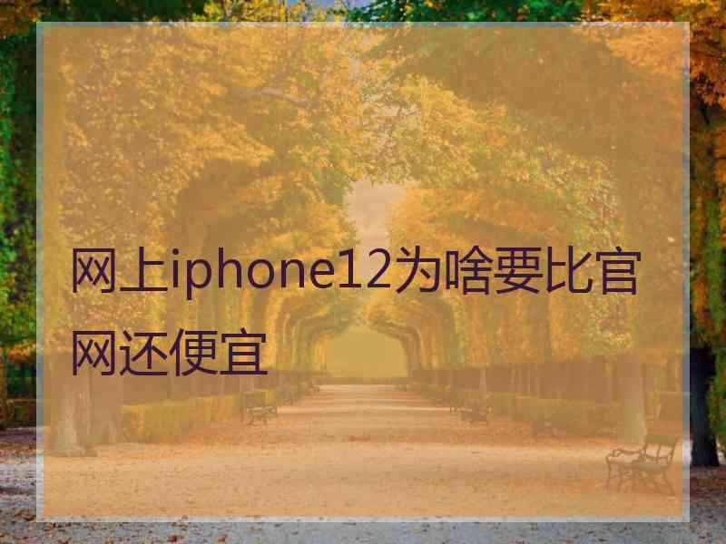 网上iphone12为啥要比官网还便宜