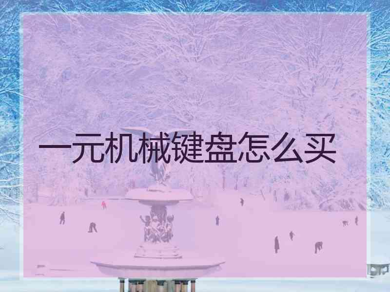 一元机械键盘怎么买