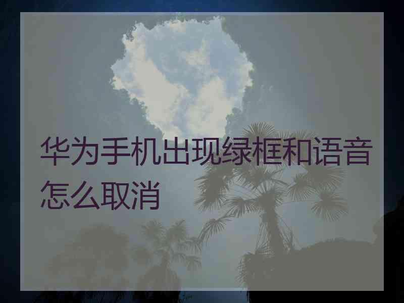 华为手机出现绿框和语音怎么取消