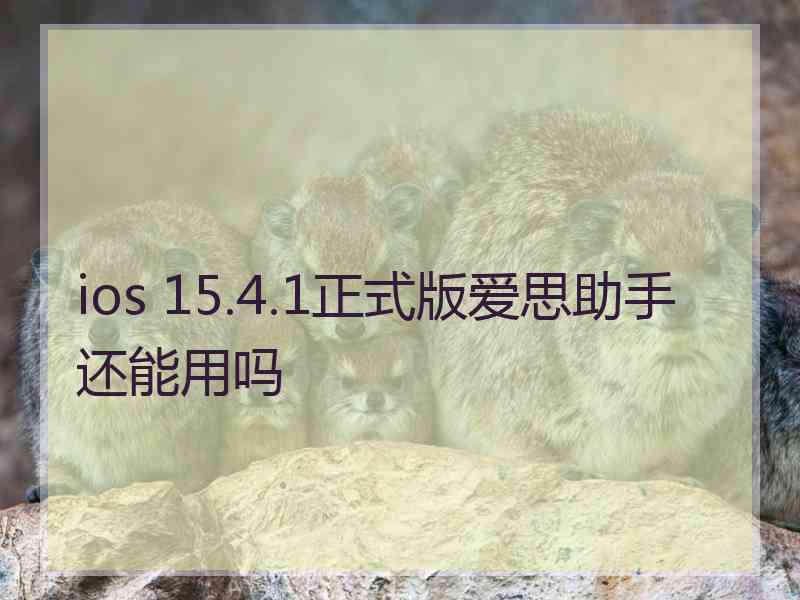 ios 15.4.1正式版爱思助手还能用吗