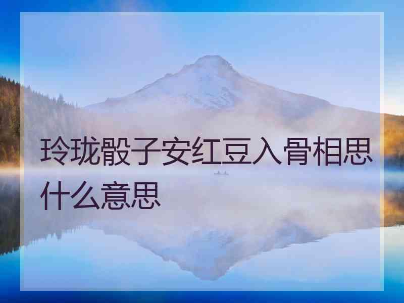 玲珑骰子安红豆入骨相思什么意思