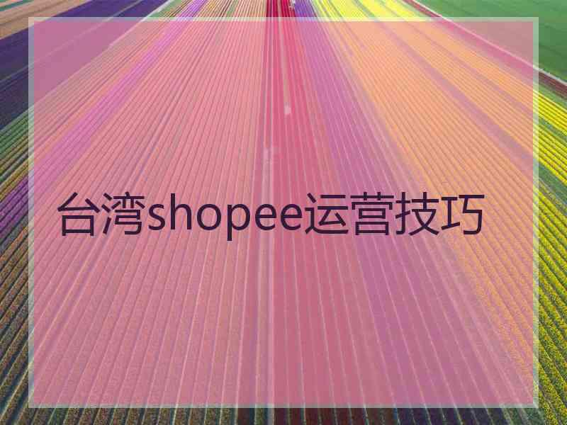 台湾shopee运营技巧