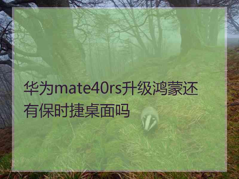 华为mate40rs升级鸿蒙还有保时捷桌面吗