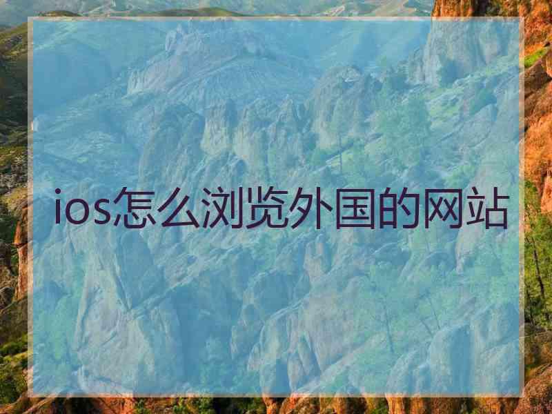 ios怎么浏览外国的网站