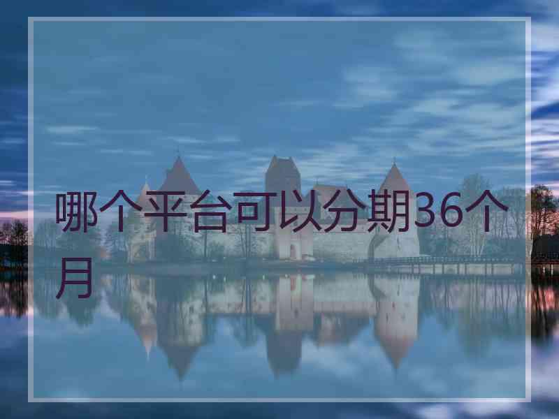 哪个平台可以分期36个月